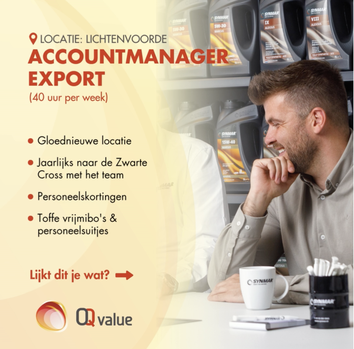 Synmarvacature Export accountmanager. Man in gesprek